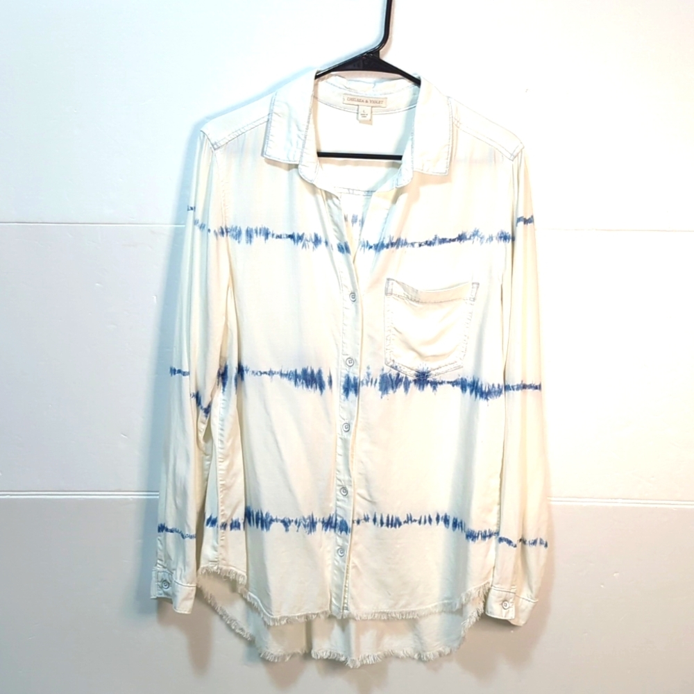 Stylish  Chelsea & Violet White Shirt with Blue Stripes